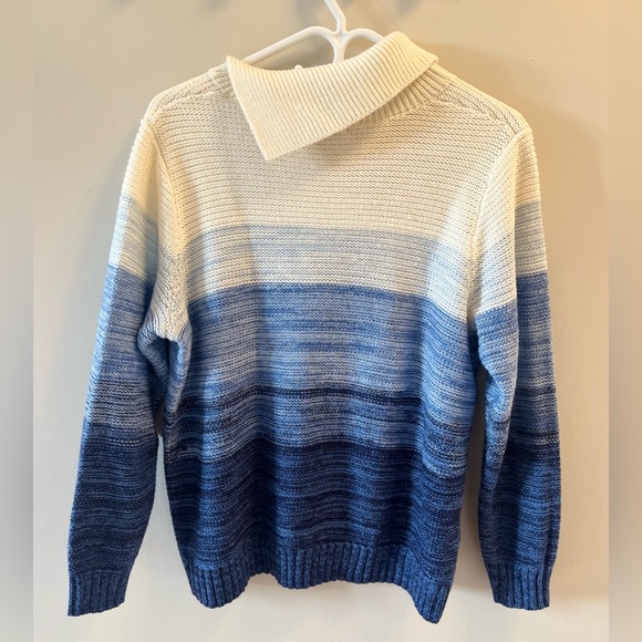 Alia Petite Ombre Striped Women’s Cowl Neck Sweater ,Size PL/G - Picture 2 of 7